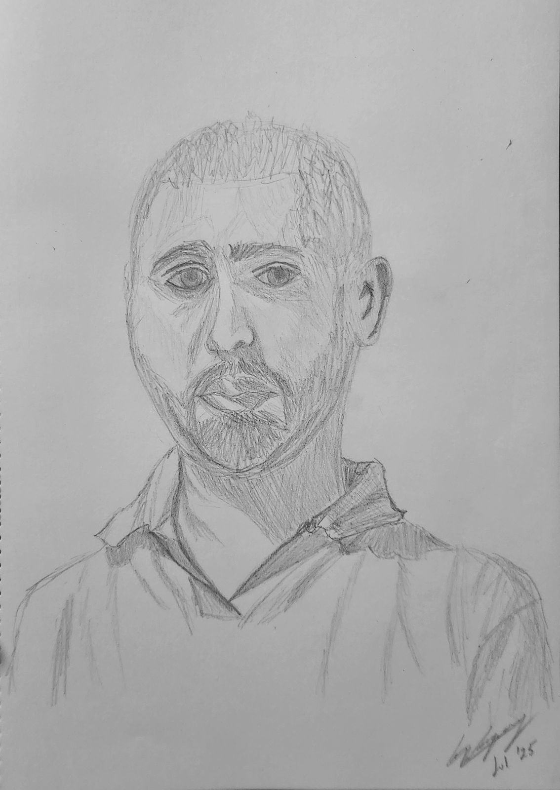 Self-portrait of Cesar, pencil on paper